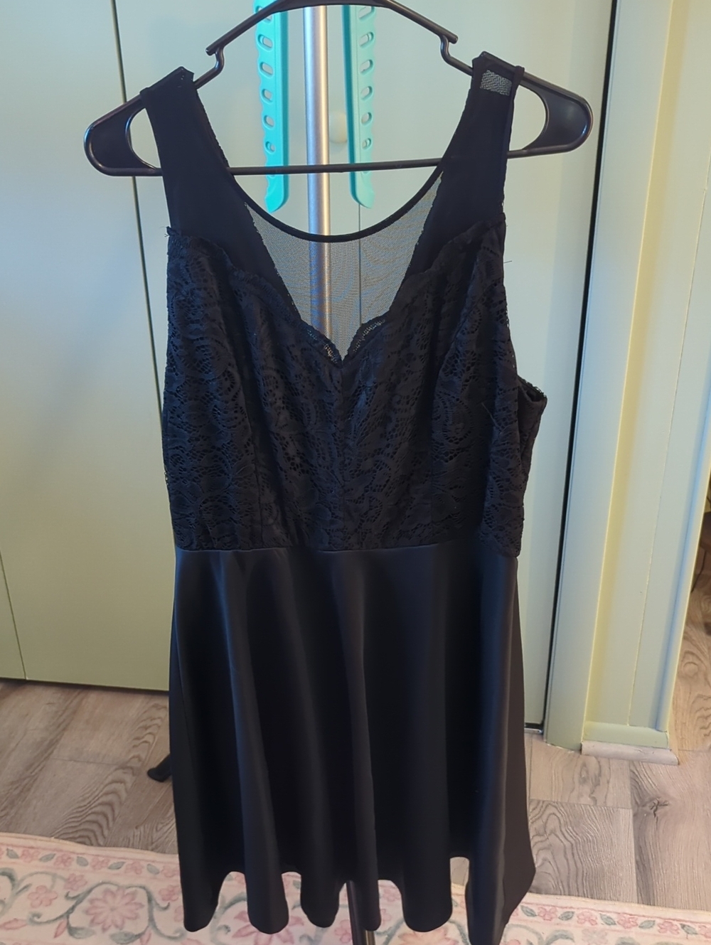 Francesca's Collections Black Lace & Mesh Fit-and-Flare Dress